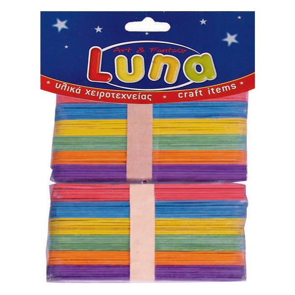 Luna Ahşap Renkli Jumbo Çubuklar 15 cm 80’li LNA0601644