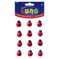 Luna Ahşap Uğur Böcekleri 18 mm 12’li LNA0601683 - Thumbnail