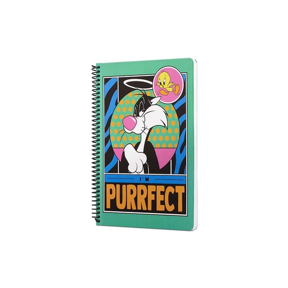 Mabbels Looney Tunes I’m Purrfect Spiralli Defter Yeşil 80Ypr.17X24 Dft-388630