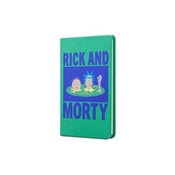 Mabbels - Mabbels Rick And Morty Sert Kapak Lastikli Mini Defter Yeşil Dft-388371