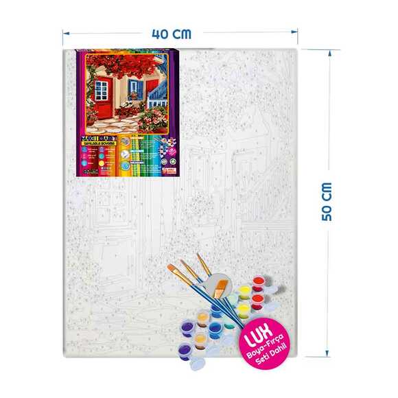 Magic Art Sayılarla Tuval Boyama Seti Kırmızı Bahçe 40x50cm