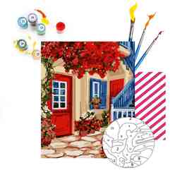 Magic Art Sayılarla Tuval Boyama Seti Kırmızı Bahçe 40x50cm - Thumbnail