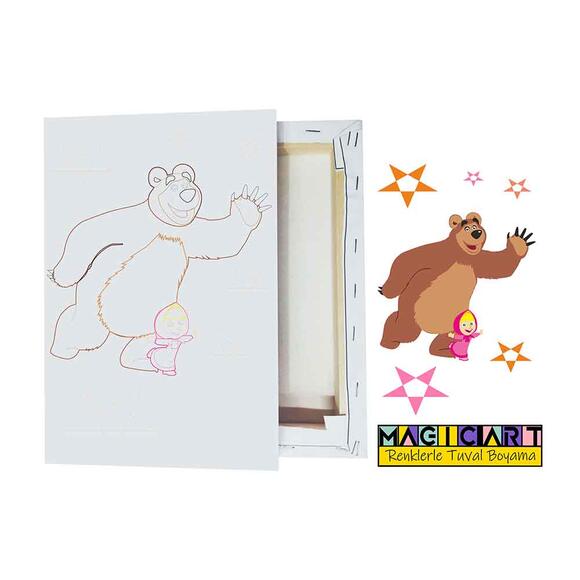Magic Art Tuval Boyama Seti 20x30 Cm Sevimli Ayı