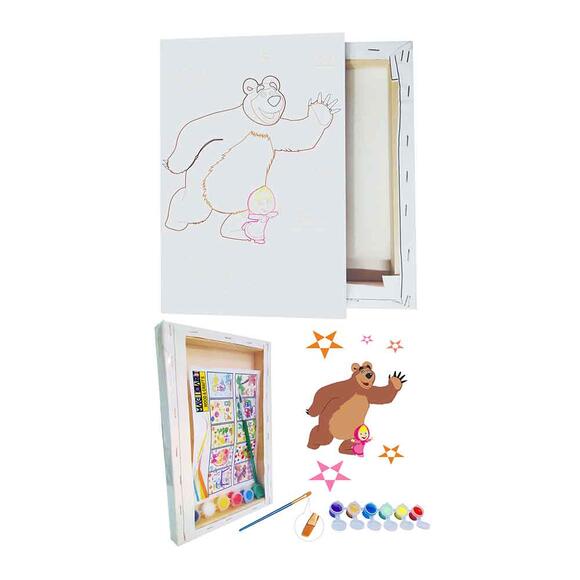 Magic Art Tuval Boyama Seti 20x30 Cm Sevimli Ayı