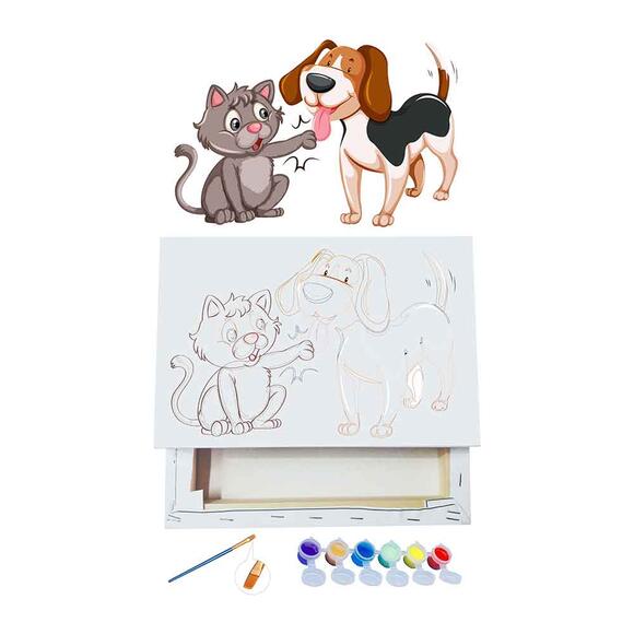 Magic Art Tuval Boyama Seti 20x30 Cm Sevimli Dostlar