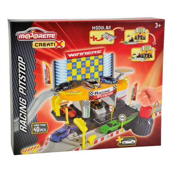 Majorette Creatix Racing Pitstop ve 1 Araba 2050011