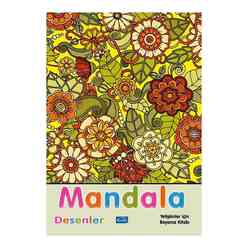 Mandala - Desenler - Yetişkinler İçin Boyama Kitabı - Thumbnail