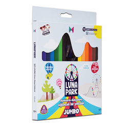 Masaüstü Lunapark Jumbo Kuru Boya Kalemi 12 Renk 5211 - Thumbnail