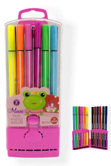 Masis Trio Keçeli Kalem 12 Renk Bktc12