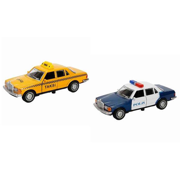 Maxx Wheels Nostaljik Polis/Taksi Çek Bırak Arabalar 13 Cm 1:32 S00003096