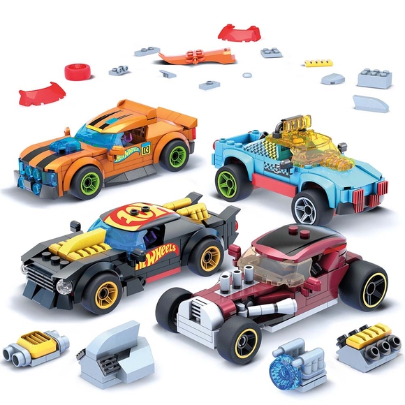 Mega Bloks Hot Wheels Aksesuarlı Dörtlü Araç Seti GVM13