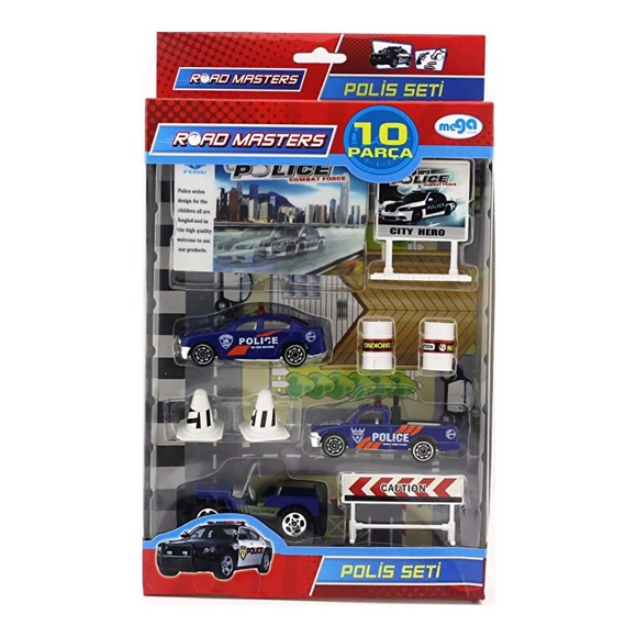 Mega Die Cast Polis Seti 10 Parça JP6103