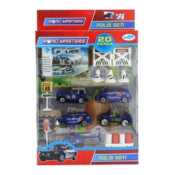 Mega Die Cast Polis Seti 20 Parça JP6105 - Thumbnail