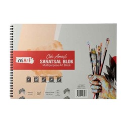 Markasız Sanatsal - Miart Çok Amaçlı Sanatsal Blok 25x35 180 gr (20 Beyaz+5 Fon K.)