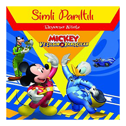Mickey ve Çılgın Yarışçılar - Simli Parıltılı Boyama Kitabı - Thumbnail