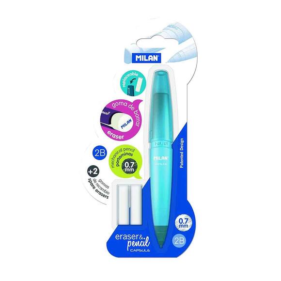 Milan Capsule Mekanik Kurşun Kalem + 2 Adet Silgi Bmy10298