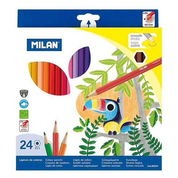 Milan Ml 80024 Heksagonal Gövdeli Kuru Boya Kalemi 24’Lü