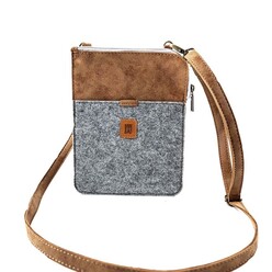 Minbag - Minbag 538-04 Messenger Askılı Keçe Çanta Gri