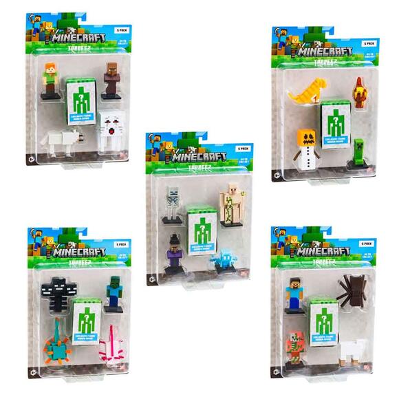Minecraft 3D Figür Toppeez 5’Li Set - Asorti MC2040