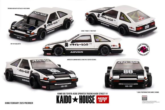 Mini GT 1:64 Kaido House Toyota AE86 Sprinter Trueno Kaido Street V1 KHMG180