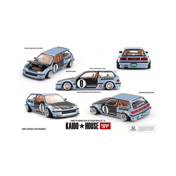 Mini GT 1:64 KaidoHouse Honda Civic (EF) Kaido Roulette V1 KHMG179