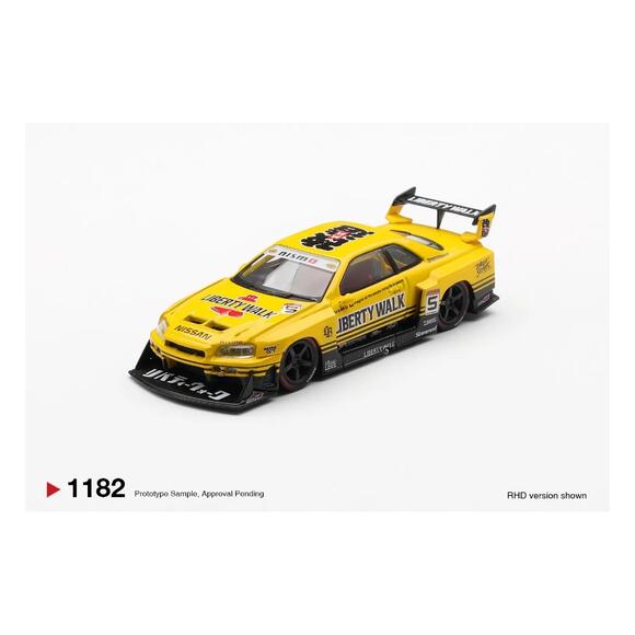 Mini GT 1:64 Nissan GT-R (R34) LB-ER34 Super Silhouette Sport Yellow 2025 MGT01182