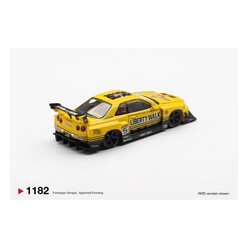 Mini GT 1:64 Nissan GT-R (R34) LB-ER34 Super Silhouette Sport Yellow 2025 MGT01182 - Thumbnail