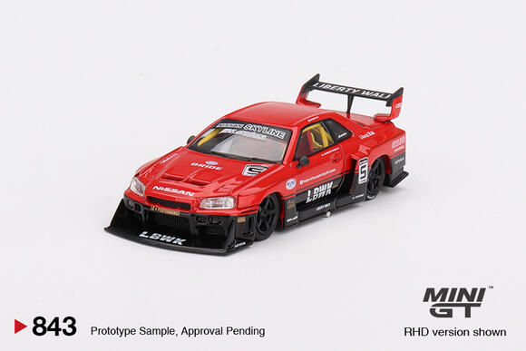 Mini GT 1:64 Nissan LB-Er34 Super Silhouette Skylıne Red/Black MGT00843