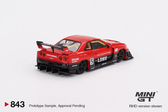 Mini GT 1:64 Nissan LB-Er34 Super Silhouette Skylıne Red/Black MGT00843
