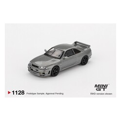 Mini GT - Mini GT 1:64 Nissan Skyline GT-R Dark Metal Gray Nismo BCNR33 CRS Version GT01128