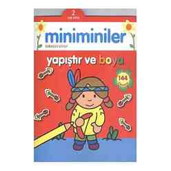 Parıltı Yayınları - Miniminiler : Kırmızı Kitap Yapıştır ve Boya