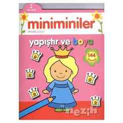 Parıltı Yayınları - Miniminiler : Pembe Kitap Yapıştır ve Boya