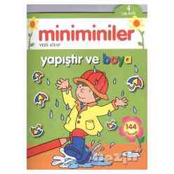 Parıltı Yayınları - Miniminiler : Yeşil Kitap Yapıştır ve Boya