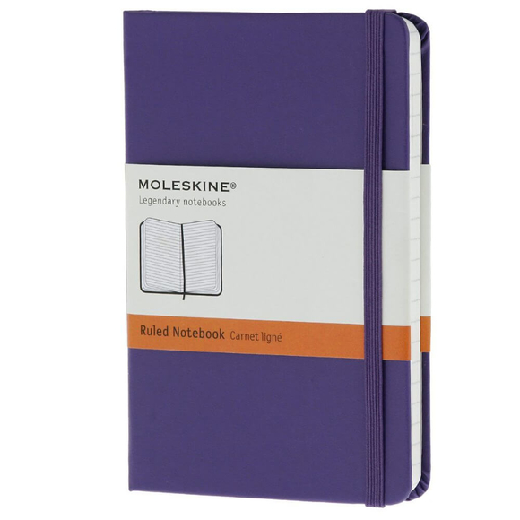 Moleskine Sert Kapak Çizgili Defter 9x14 cm Mor MM710H1