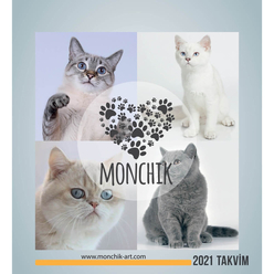 Monchik Kedili Üçgen Masa Takvimi 2021 - Thumbnail