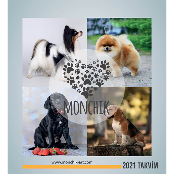 Monchik Köpekli Üçgen Masa Takvimi 2021