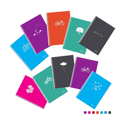 Mopak - Mopak Şeffaf Neon Spiralli A4 144 yp Çizgili Defter