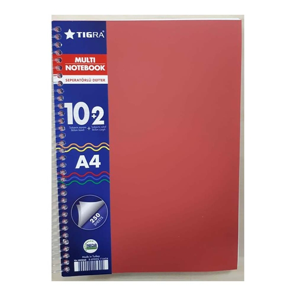 Multi Notebook 10+2 Seperatörlü Defter 250 Yp