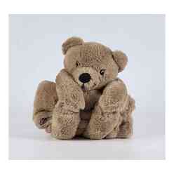 My Friend Toys - My Friend Peluş Oyuncak Büyük Kül Rengi Battaniyeli Ayı