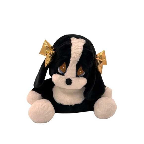 My Friend Toys Peluş Oyuncak Fiyonklu Üzgün Köpek Siyah