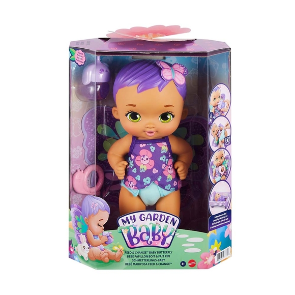 My Garden Baby Kelebek Bebeğimin Bakım Zamanı Mor Saçlı Bebek GYP11
