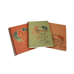 Mynote - Mynote Hello Kitty Kraft Defter A4 100 Yp. Kareli Hk1001-K
