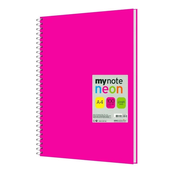 Mynote Neon Defter A4 100 Yp. Çizgili Uc34100-Ç