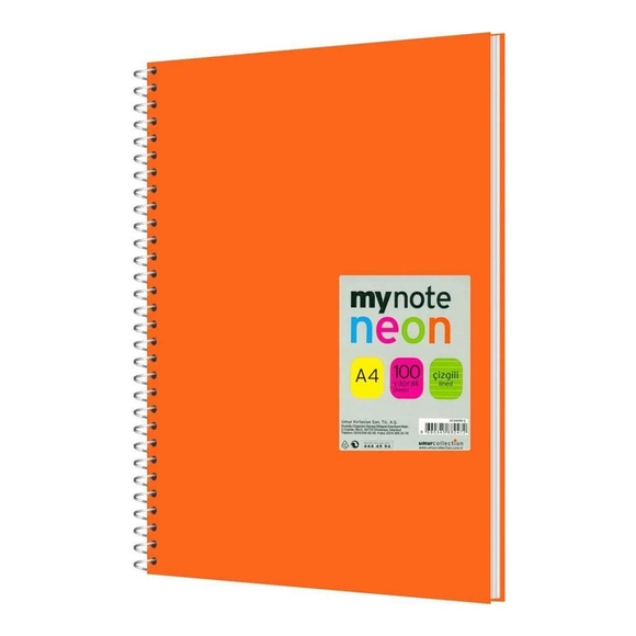 Mynote Neon Defter A4 100 Yp. Çizgili Uc34100-Ç