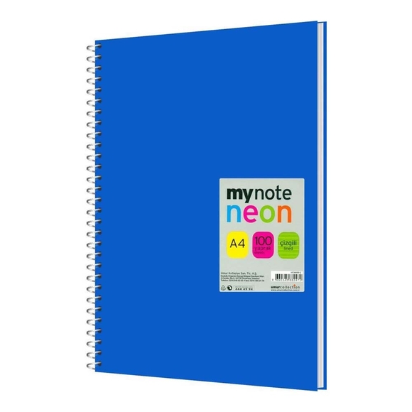Mynote Neon Defter A4 100 Yp. Çizgili Uc34100-Ç