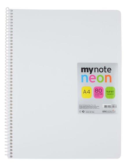 Mynote Neon Defter A4 80 Yp. Kareli Uc34080-K