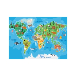 Neverland Animal World Map (Hayvan Dünya Haritası) 100 Parça Puzzle NL412 - Thumbnail