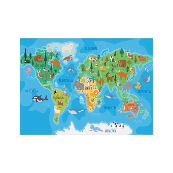 Neverland Animal World Map (Hayvan Dünya Haritası) 100 Parça Puzzle NL412