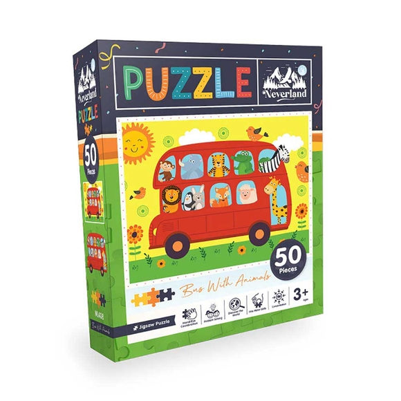 Neverland Bus With Animals (Hayvanlarla Otobüs) 50 Parça Puzzle NL408