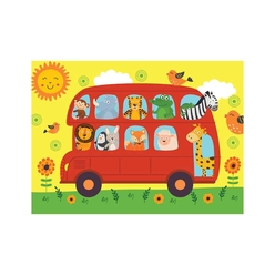 Neverland Bus With Animals (Hayvanlarla Otobüs) 50 Parça Puzzle NL408 - Thumbnail